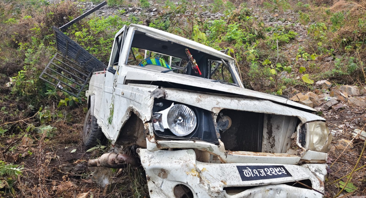 धनकुटामा पिकअप दुर्घटना हुँदा चालकसहित ४ जना घाइते