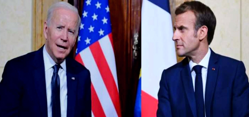 अमेरिकी र फ्रान्सेली राष्ट्रपतिबीच युक्रेन युद्धबारे वार्ता हुँदै