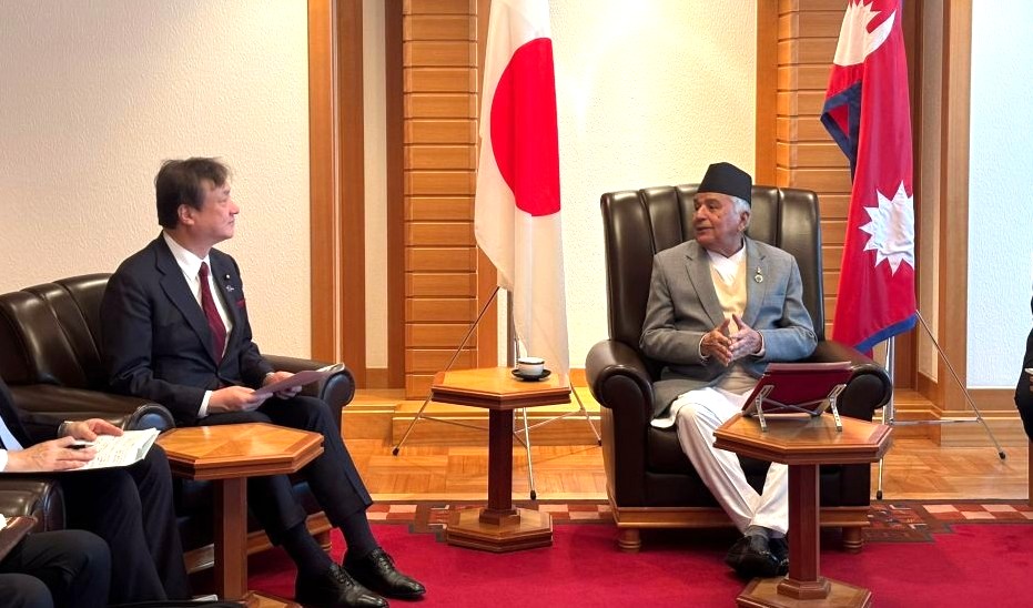 राष्ट्रपति पौडेलसँग जापानका परराष्ट्र राज्यमन्त्रीको भेटवार्ता